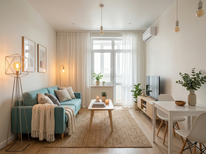 Дизайн интерьера в стиле Хюгге — Гостиная от нейросети RoomGPT