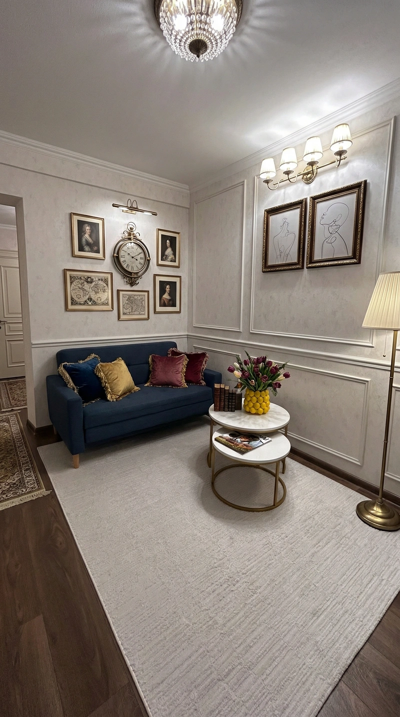 Дизайн интерьера в стиле Классика — Гостиная от нейросети RoomGPT
