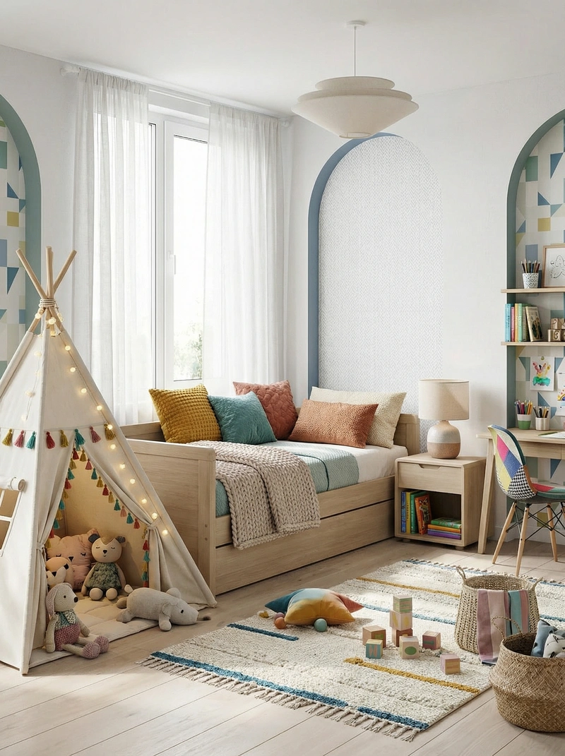 Дизайн интерьера в стиле Хюгге — Детская от нейросети RoomGPT