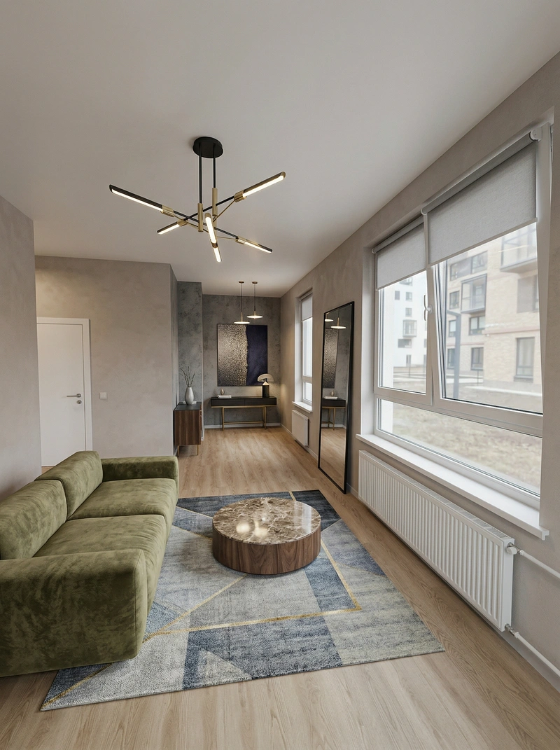 Дизайн гостиной в стиле Контемпорари — фото интерьера от нейросети RoomGPT