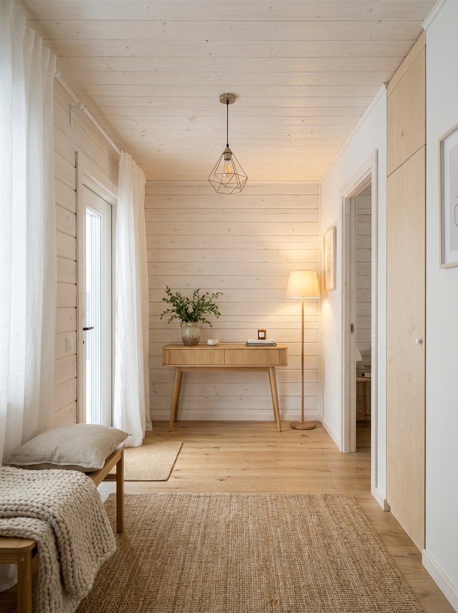 Дизайн гостиной в стиле Хюгге — фото интерьера от нейросети RoomGPT