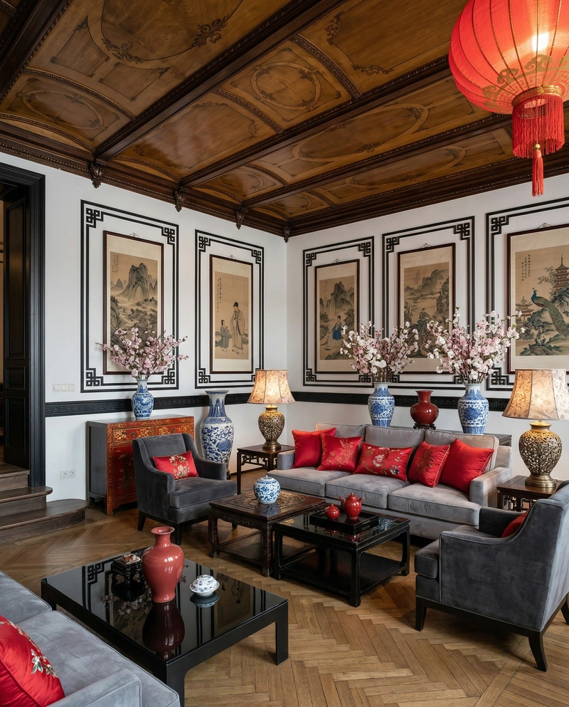 Дизайн гостиной в стиле Эклектика — фото интерьера от нейросети RoomGPT