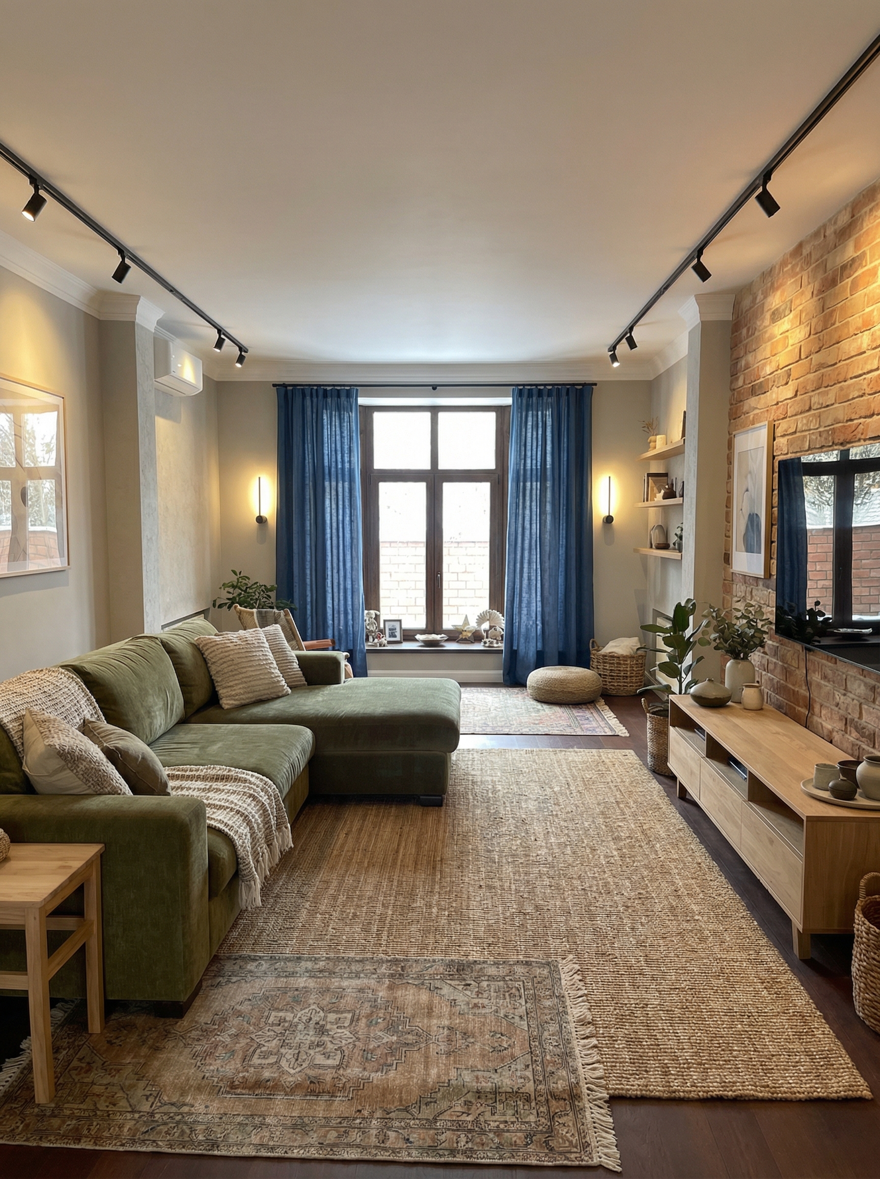 Дизайн гостиной в стиле Japandi — фото интерьера от нейросети RoomGPT