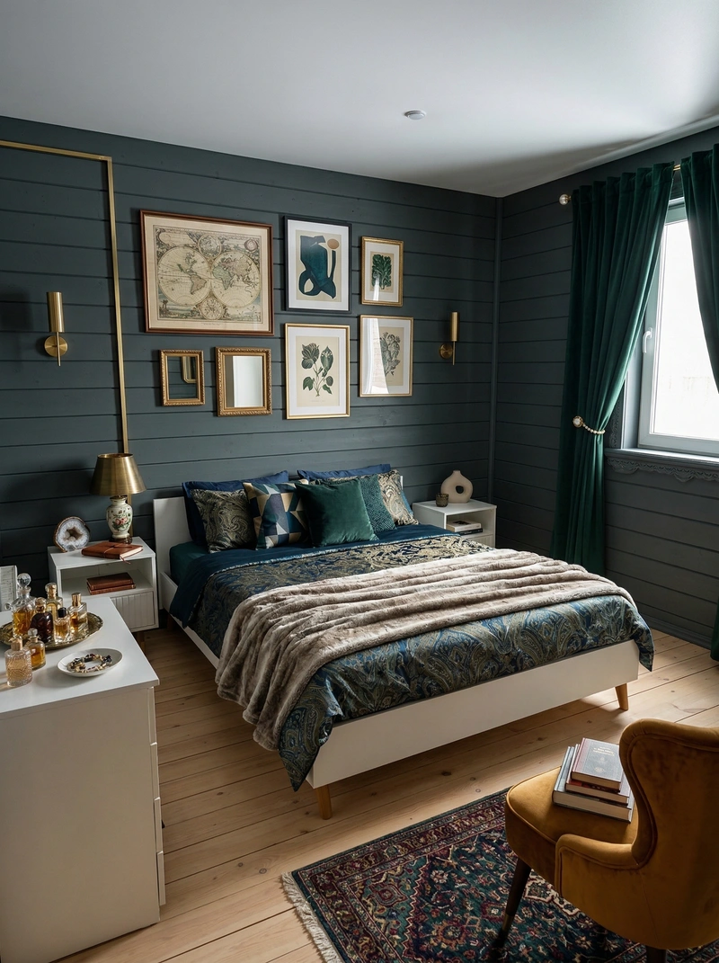 Дизайн интерьера в стиле Эклектика — Спальня от нейросети RoomGPT