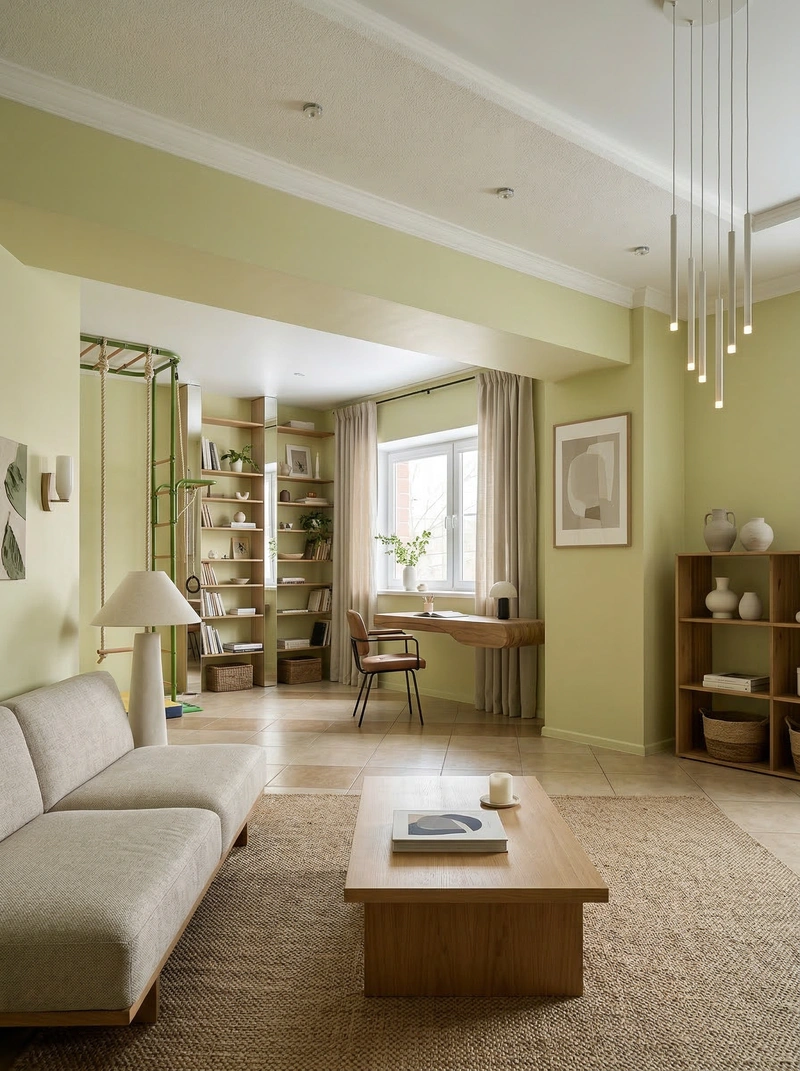 Дизайн интерьера в стиле Минимализм — Гостиная от нейросети RoomGPT