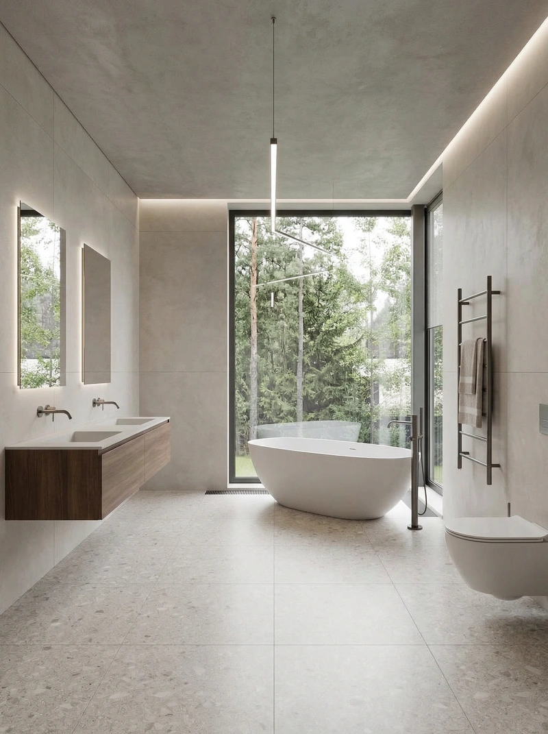 Дизайн интерьера в стиле Минимализм — Ванная от нейросети RoomGPT