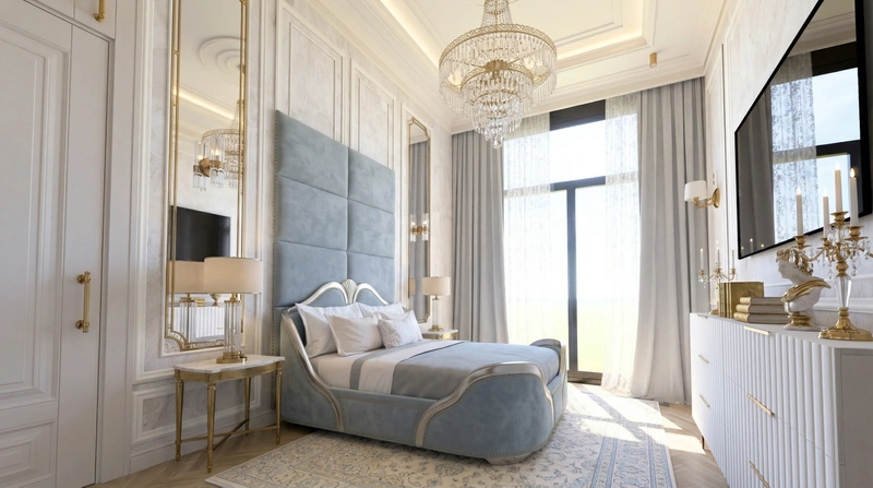 Дизайн гостиной в стиле Неоклассика — фото интерьера от нейросети RoomGPT