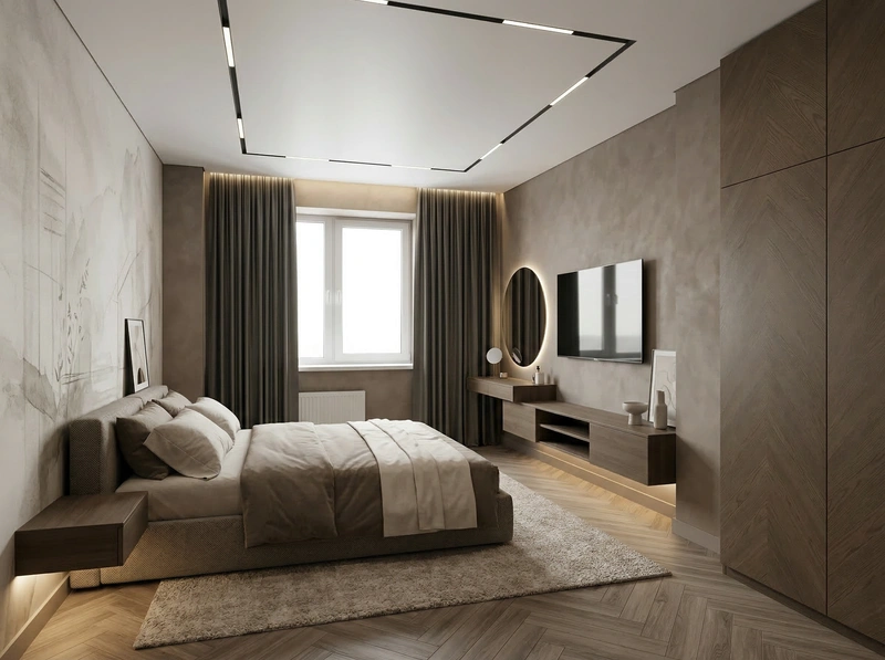 Дизайн интерьера в стиле Минимализм — Спальня от нейросети RoomGPT