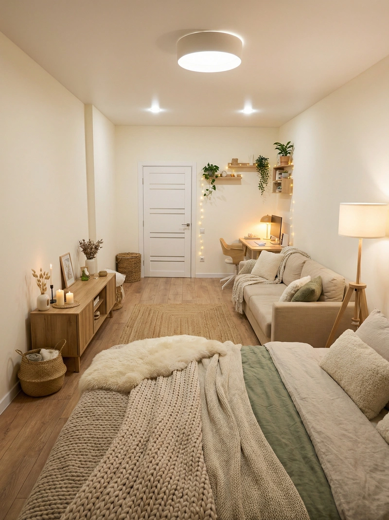 Дизайн интерьера в стиле Хюгге — Гостиная от нейросети RoomGPT