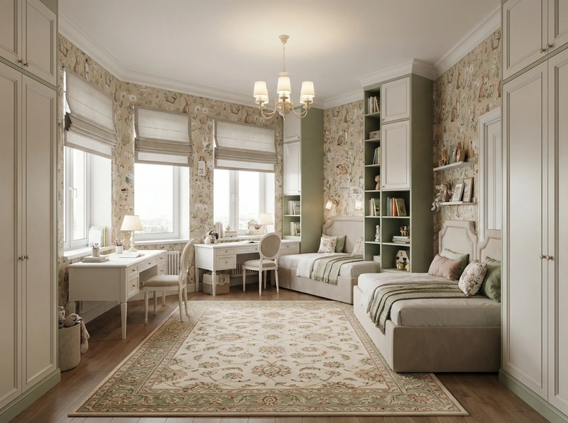Дизайн интерьера в стиле Классика — Детская от нейросети RoomGPT