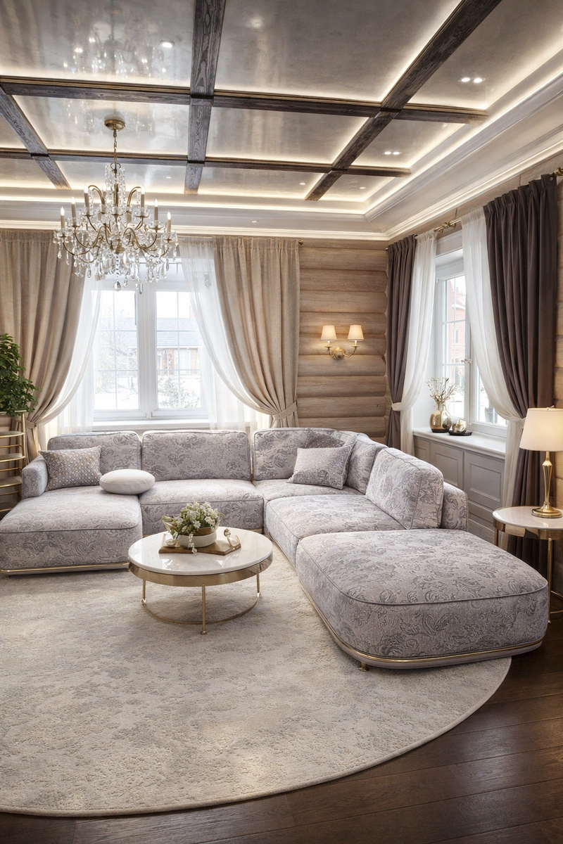 Дизайн интерьера в стиле Неоклассика — Гостиная от нейросети RoomGPT