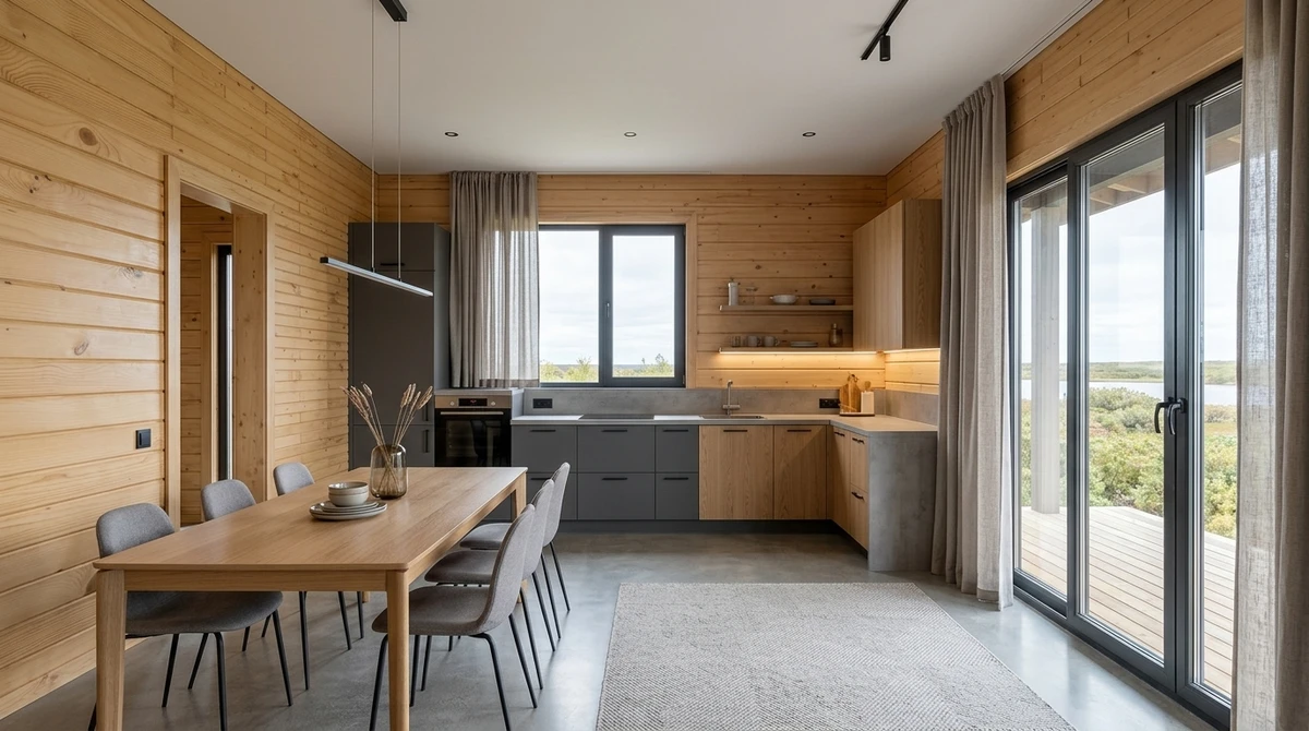 Дизайн кухни в стиле Контемпорари — фото интерьера от нейросети RoomGPT