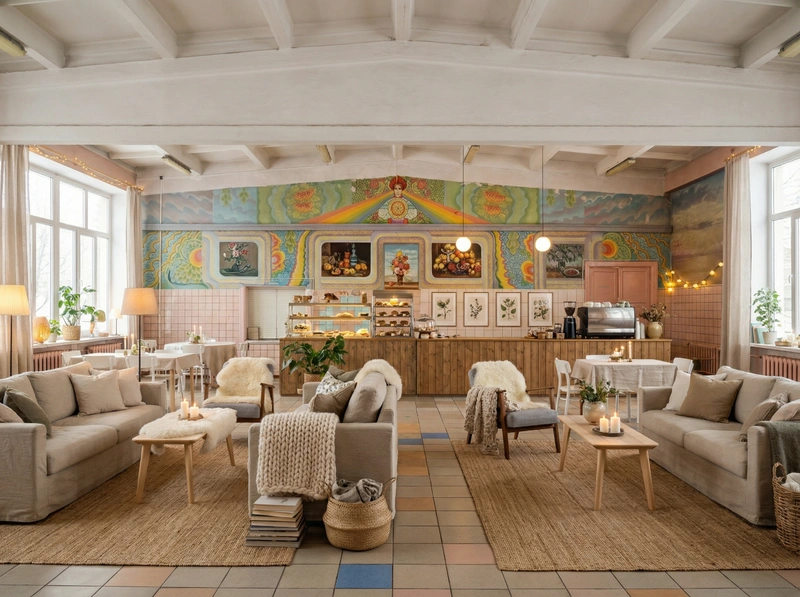 Дизайн интерьера в стиле Хюгге — Гостиная от нейросети RoomGPT