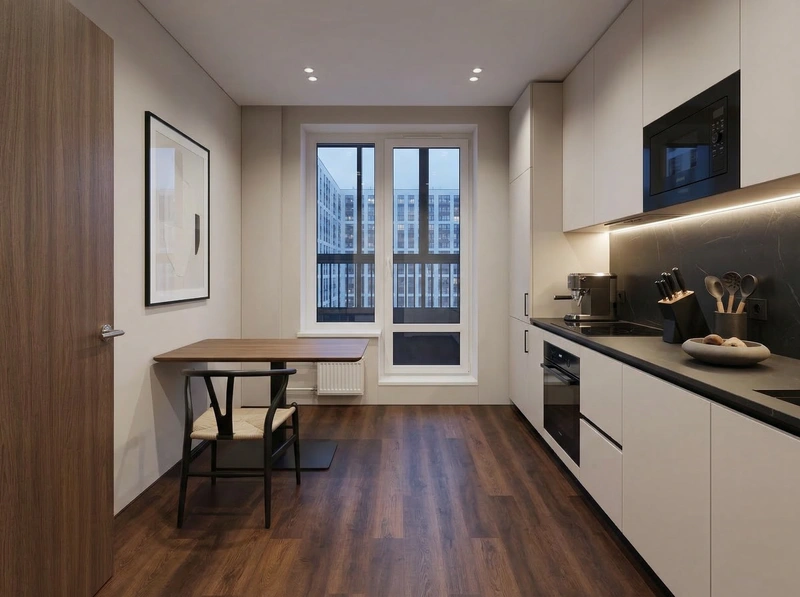 Дизайн интерьера в стиле Минимализм — Кухня от нейросети RoomGPT