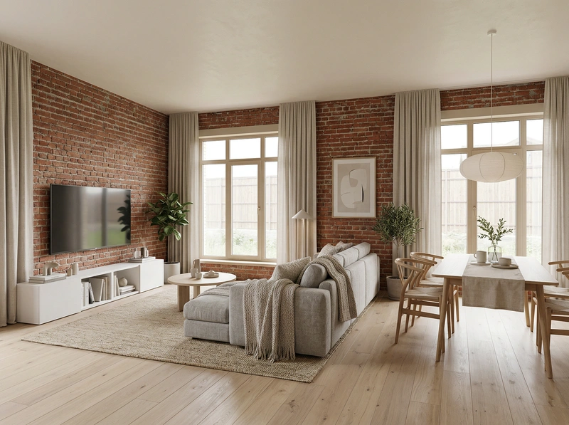 Дизайн интерьера в стиле Хюгге — Гостиная от нейросети RoomGPT