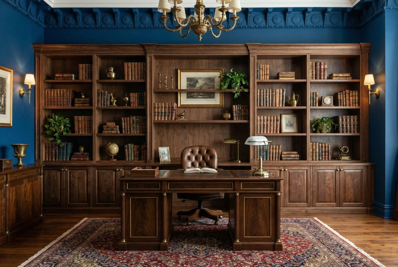 Дизайн интерьера в стиле Классика — Кабинет от нейросети RoomGPT