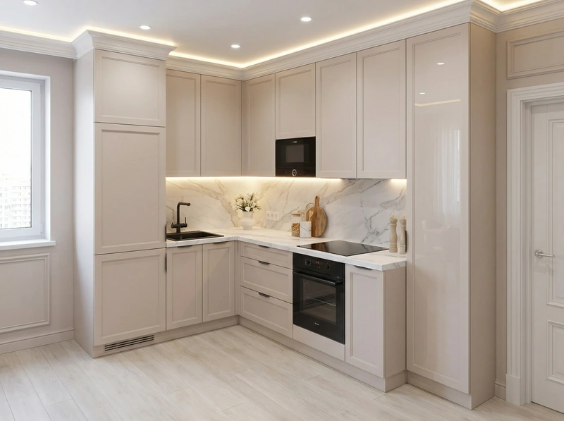 Дизайн интерьера в стиле Классика — Кухня от нейросети RoomGPT