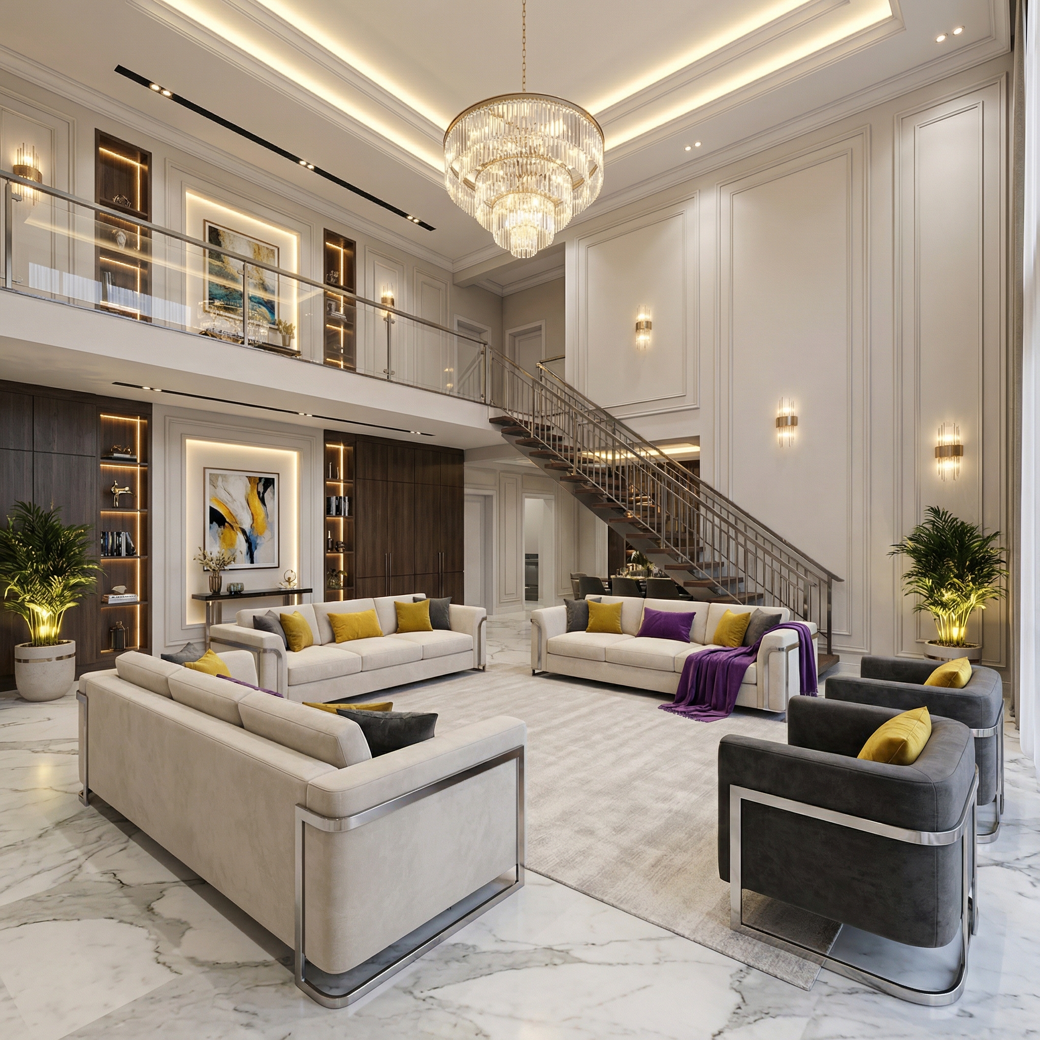 Дизайн гостиной в стиле Классика — фото интерьера от нейросети RoomGPT