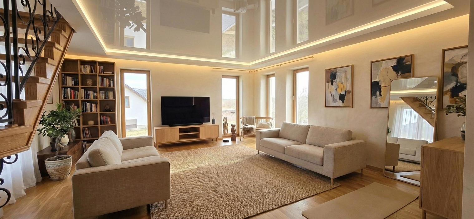 Дизайн гостиной в стиле Japandi — фото интерьера от нейросети RoomGPT