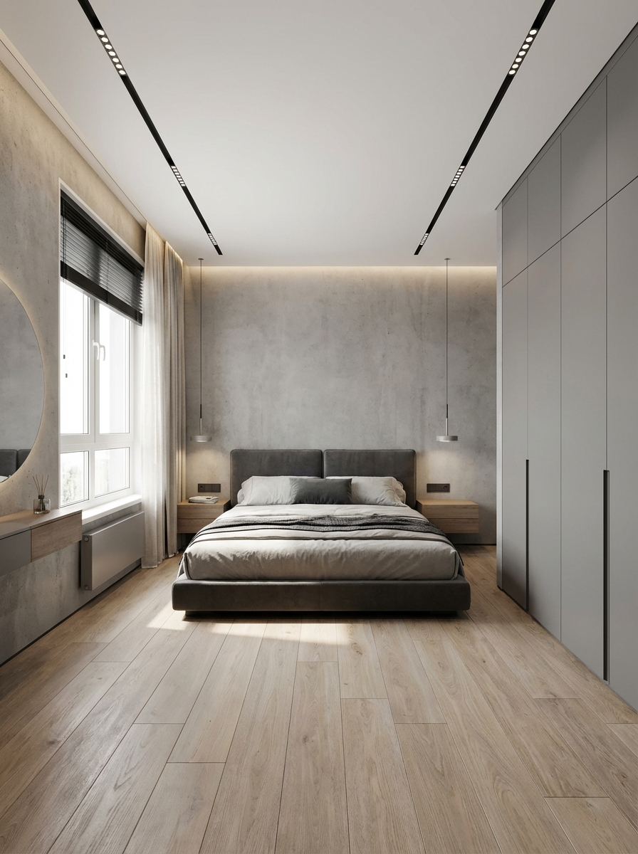 Дизайн спальни в стиле Минимализм — фото интерьера от нейросети RoomGPT