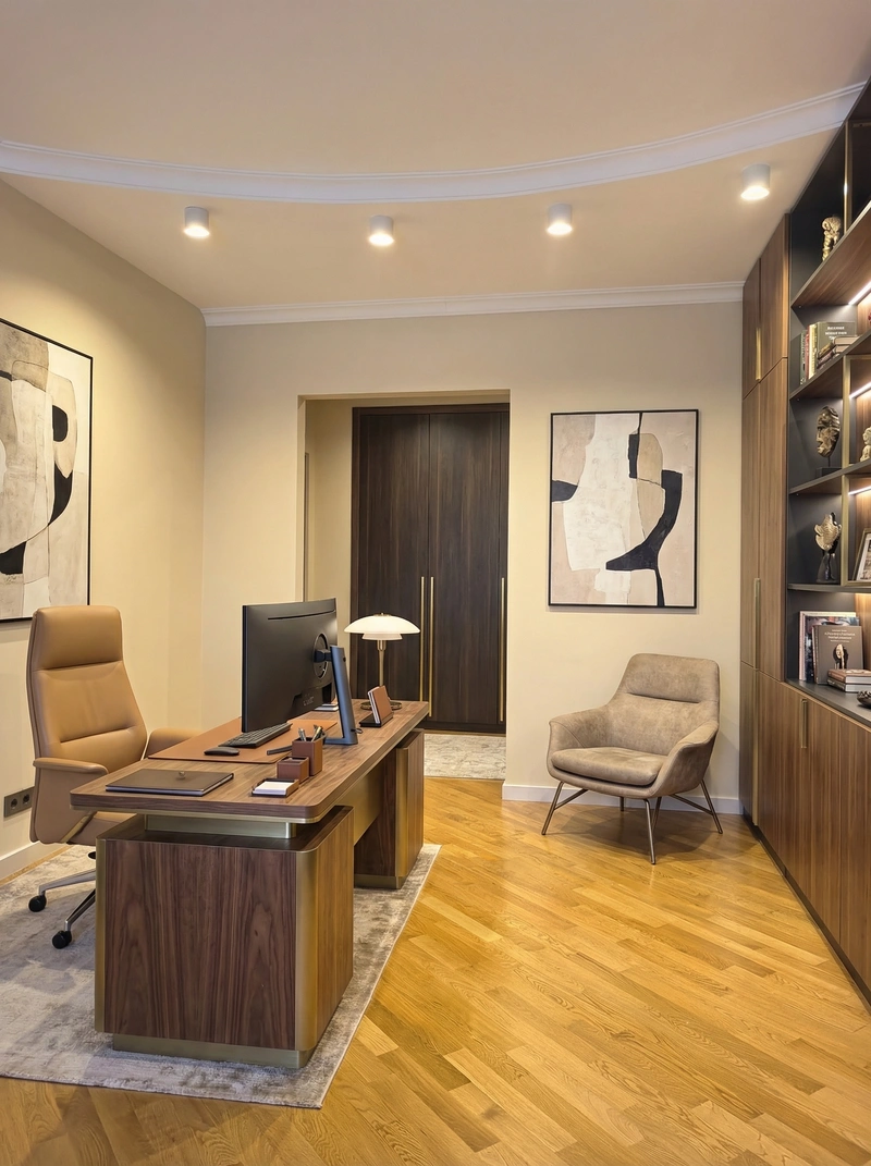 Дизайн интерьера в стиле Контемпорари — Кабинет от нейросети RoomGPT