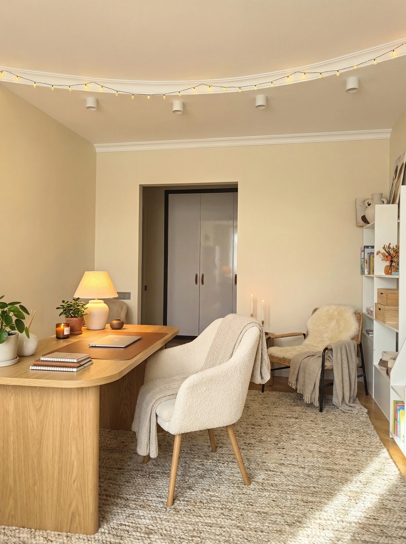 Дизайн интерьера в стиле Хюгге — Кабинет от нейросети RoomGPT