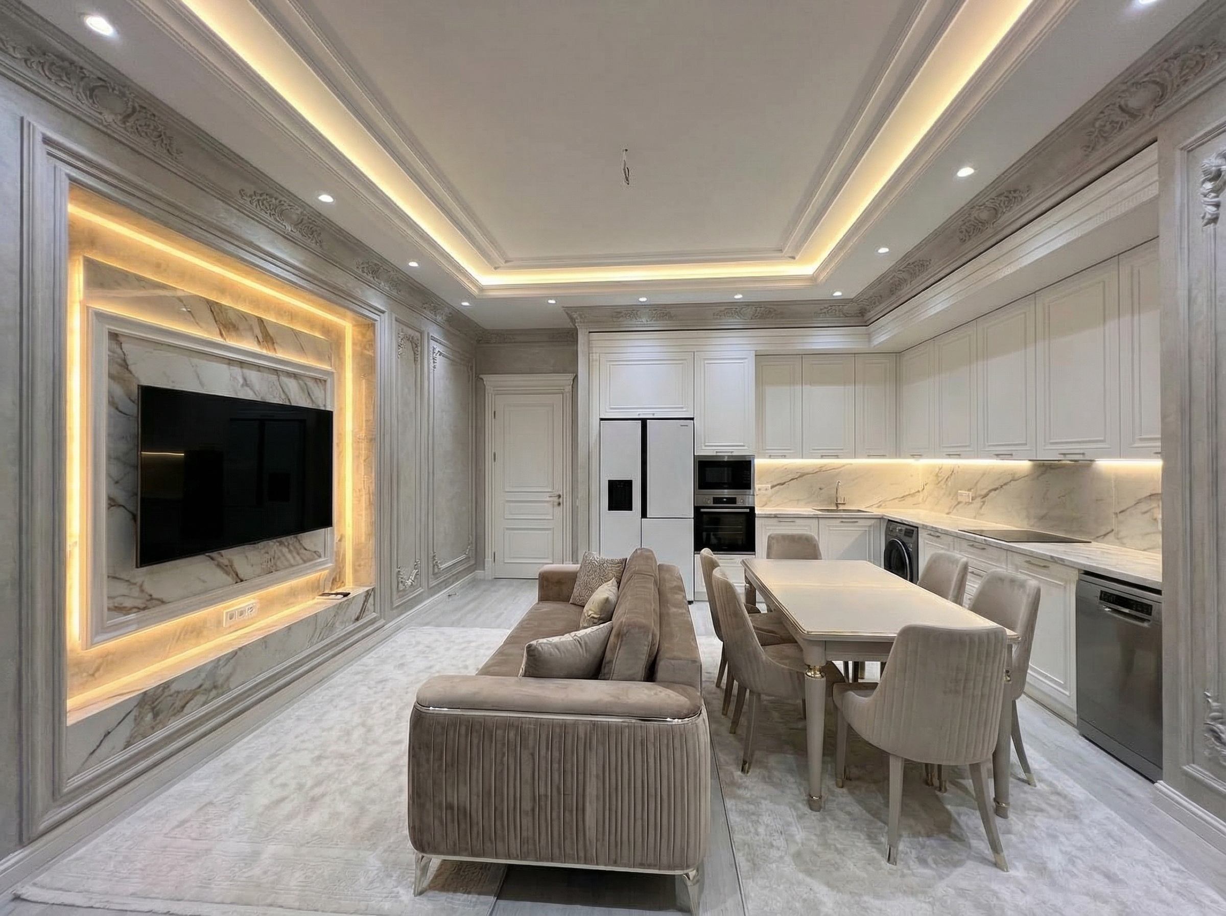 Дизайн гостиной в стиле Классика — фото интерьера от нейросети RoomGPT