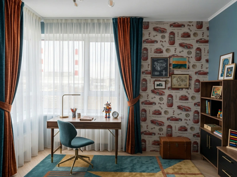 Дизайн детской в стиле Эклектика — фото интерьера от нейросети RoomGPT