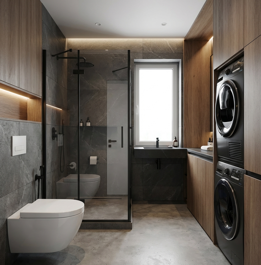 Дизайн ванной в стиле Минимализм — фото интерьера от нейросети RoomGPT