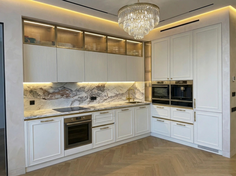 Дизайн интерьера в стиле Неоклассика — Кухня от нейросети RoomGPT