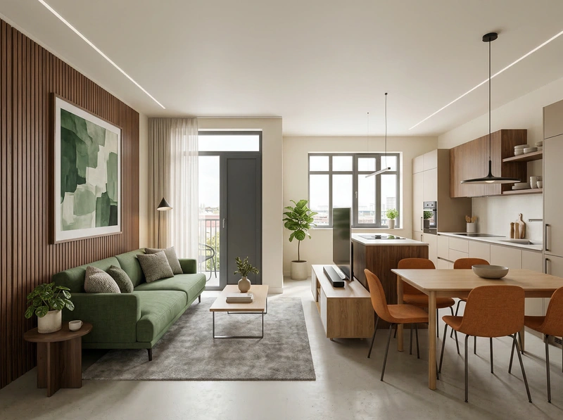 Дизайн интерьера в стиле Минимализм — Гостиная от нейросети RoomGPT