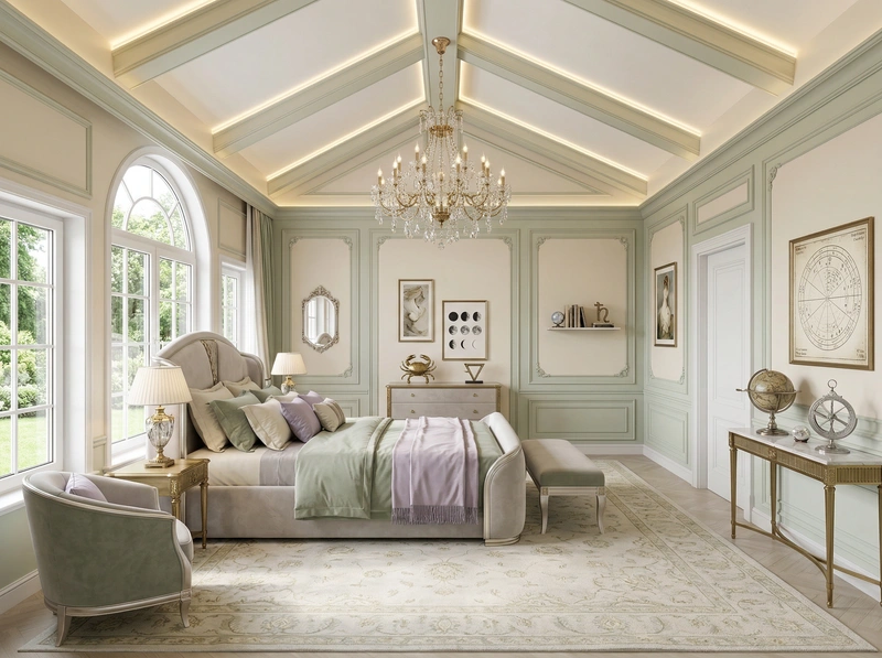 Дизайн интерьера в стиле Неоклассика — Спальня от нейросети RoomGPT
