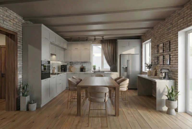 Дизайн кухни в стиле Без стиля — фото интерьера от нейросети RoomGPT