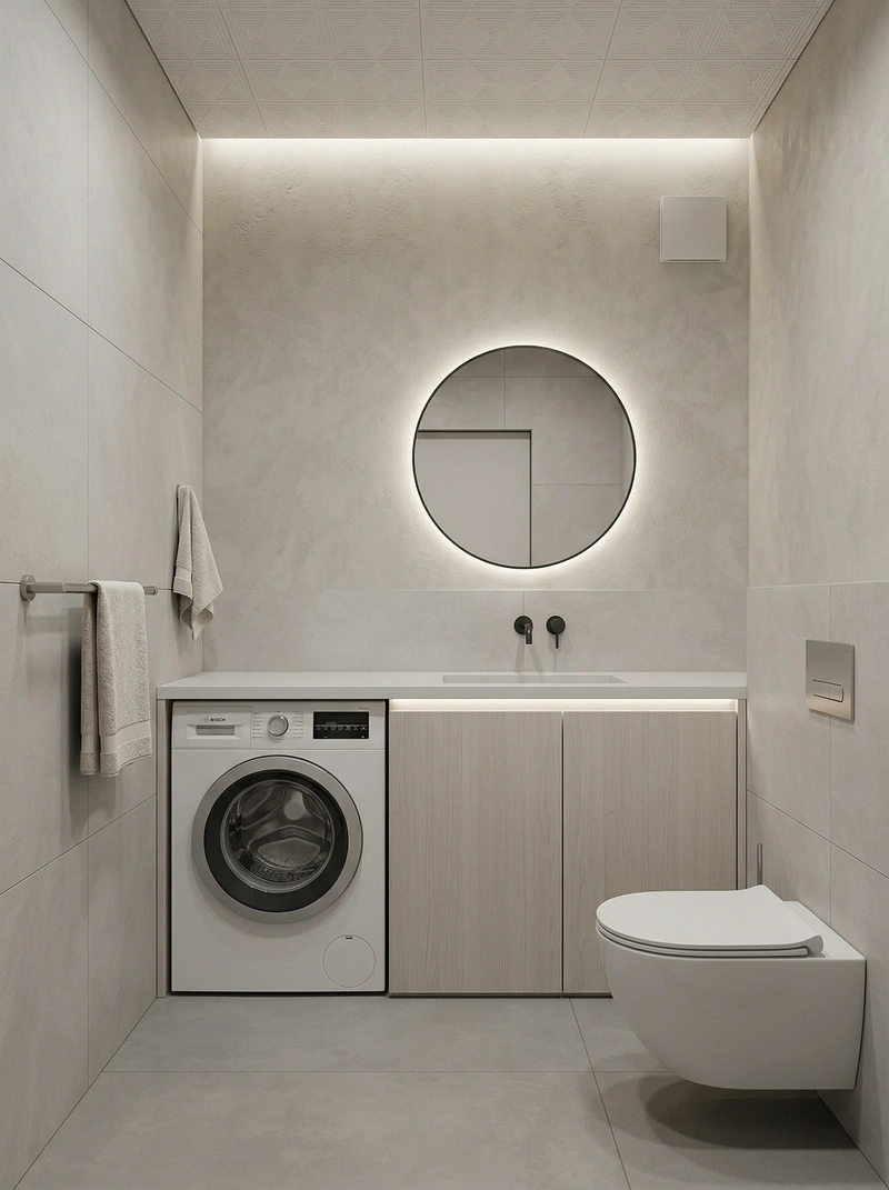 Дизайн ванной в стиле Минимализм — фото интерьера от нейросети RoomGPT