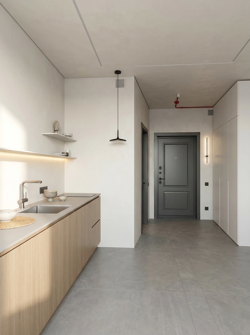 Дизайн интерьера в стиле Минимализм — Кухня от нейросети RoomGPT