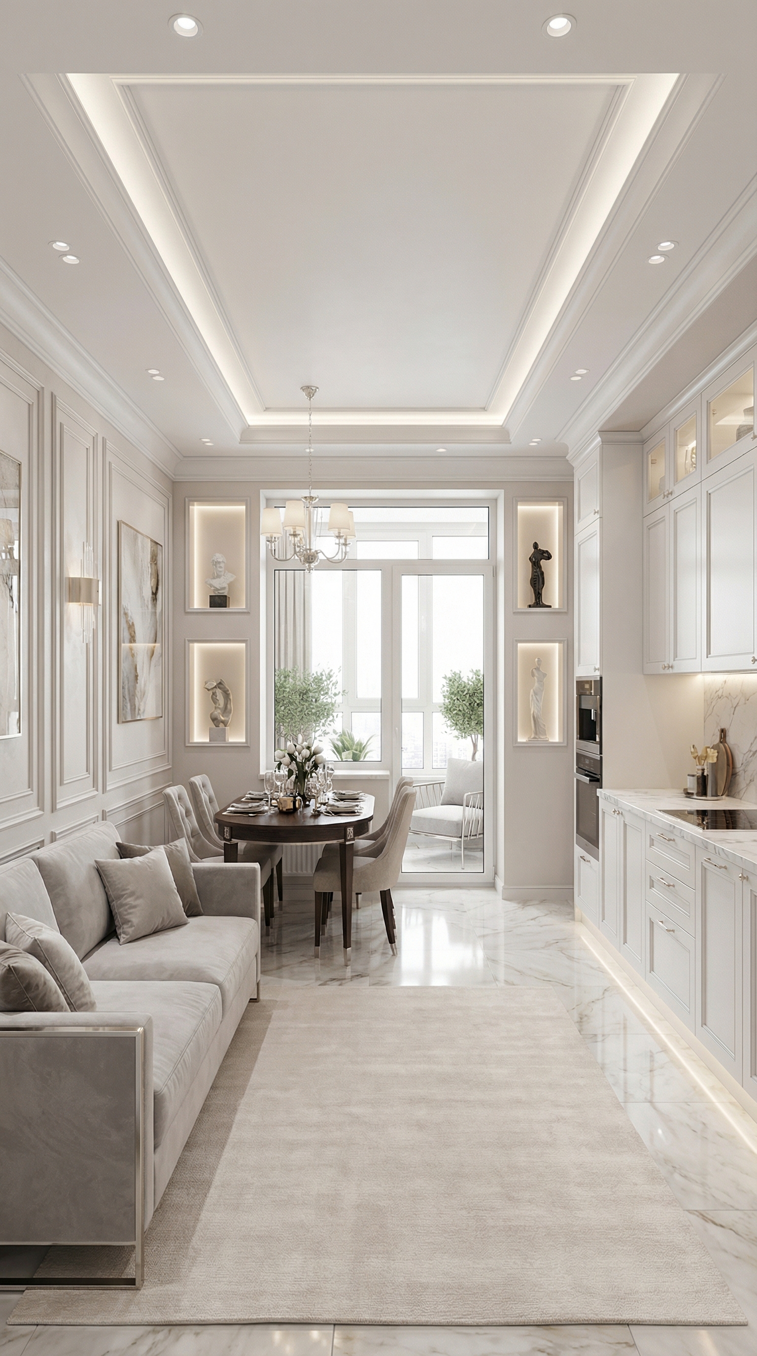 Дизайн гостиной в стиле Классика — фото интерьера от нейросети RoomGPT