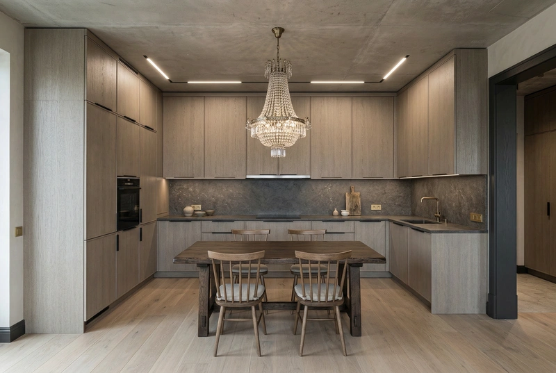 Дизайн кухни в стиле Japandi — фото интерьера от нейросети RoomGPT