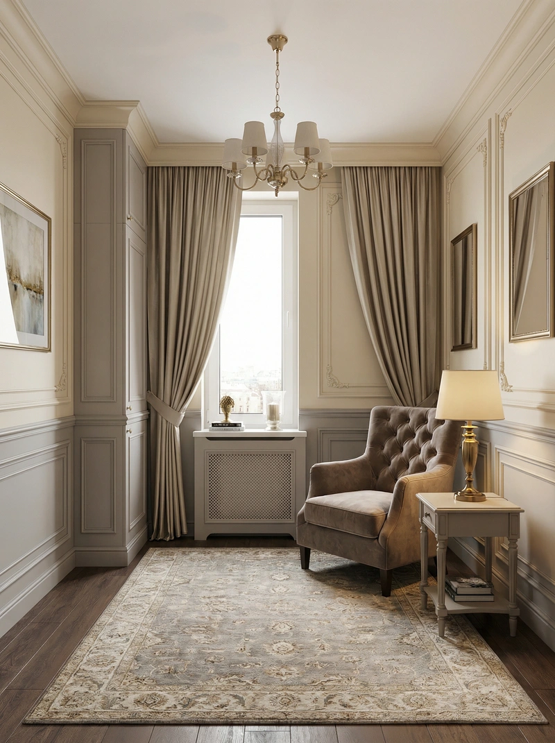Дизайн интерьера в стиле Классика — Гостиная от нейросети RoomGPT