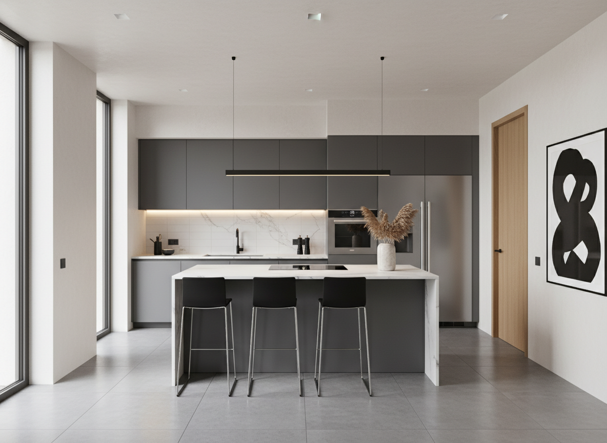 Дизайн кухни в стиле Минимализм — фото интерьера от нейросети RoomGPT