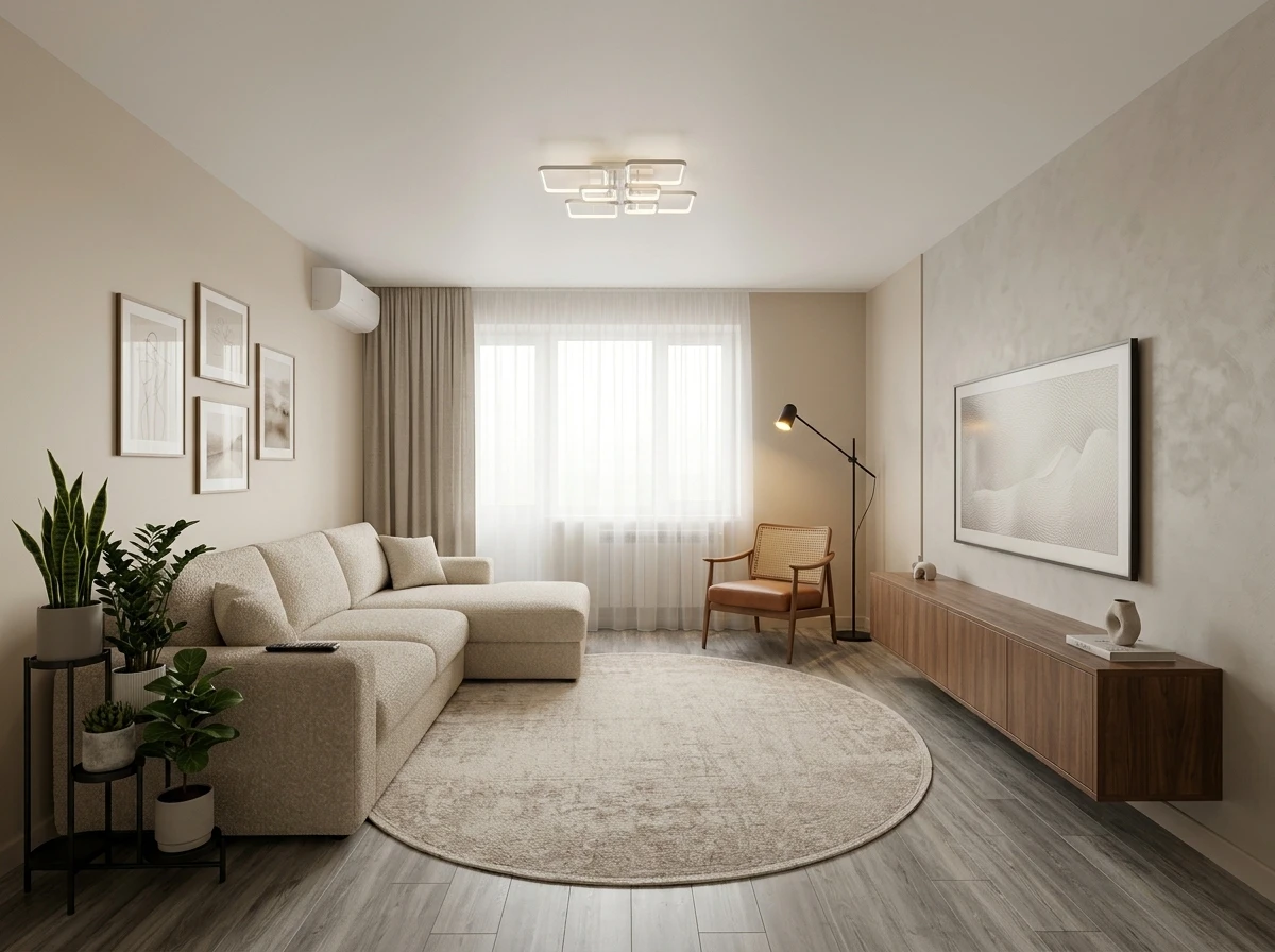Дизайн гостиной в стиле Минимализм — фото интерьера от нейросети RoomGPT