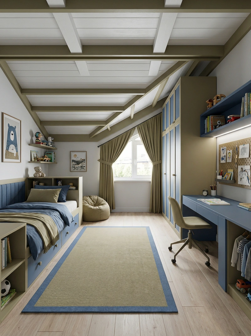 Дизайн интерьера в стиле Эклектика — Детская от нейросети RoomGPT