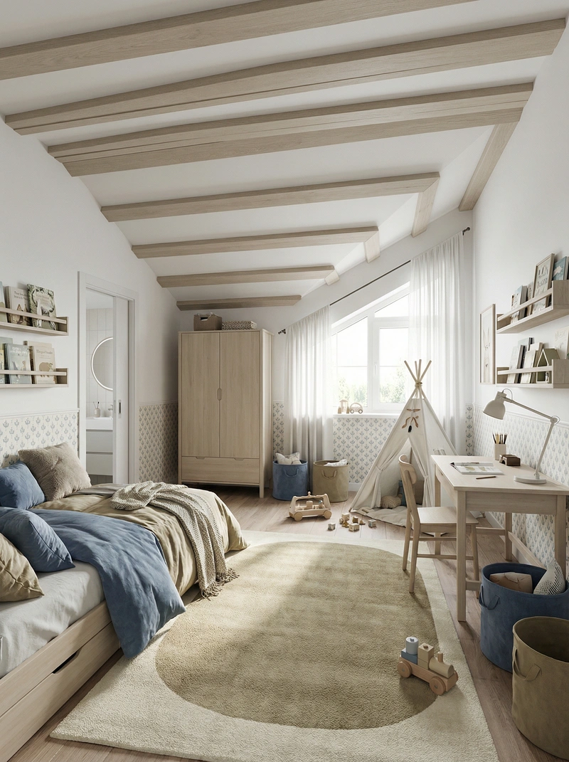 Дизайн интерьера в стиле Хюгге — Детская от нейросети RoomGPT