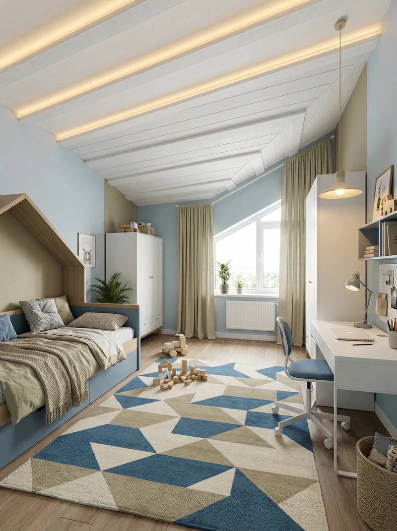 Дизайн интерьера в стиле Сканди — Детская от нейросети RoomGPT