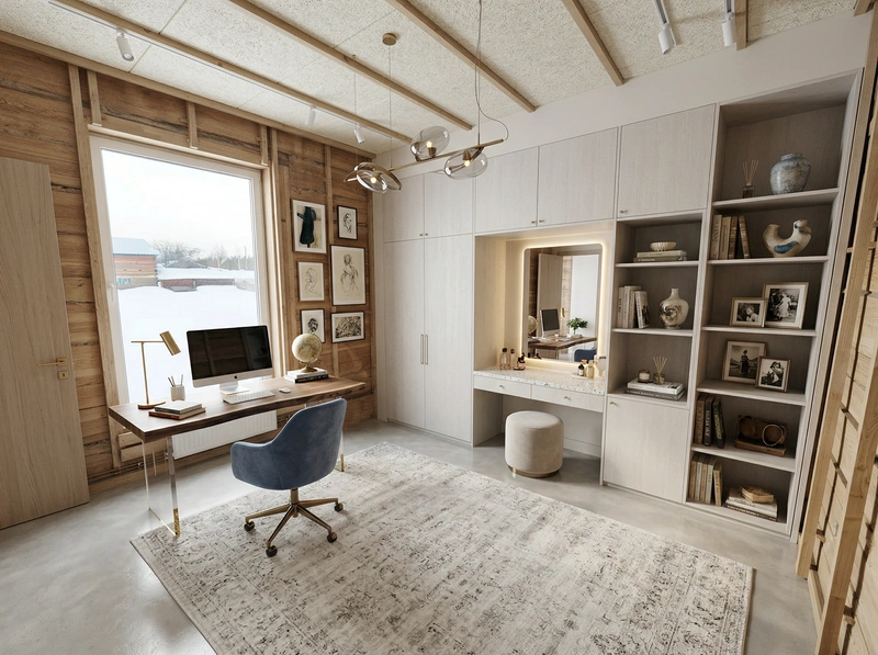 Дизайн интерьера в стиле Эклектика — Кабинет от нейросети RoomGPT