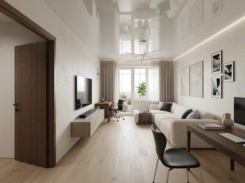 Дизайн интерьера в стиле Минимализм — Гостиная от нейросети RoomGPT