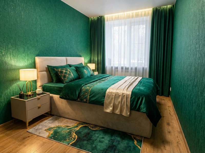 Дизайн интерьера в стиле Контемпорари — Спальня от нейросети RoomGPT