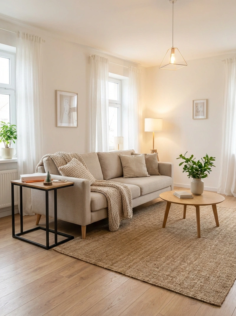 Дизайн интерьера в стиле Хюгге — Гостиная от нейросети RoomGPT