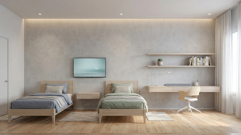 Дизайн детской в стиле Минимализм — фото интерьера от нейросети RoomGPT