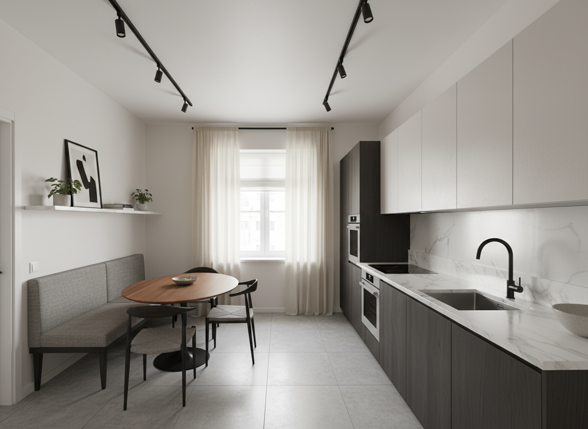 Дизайн кухни в стиле Минимализм — фото интерьера от нейросети RoomGPT