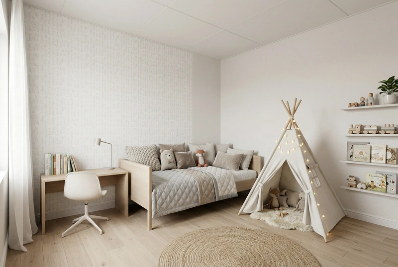 Дизайн интерьера в стиле Хюгге — Детская от нейросети RoomGPT